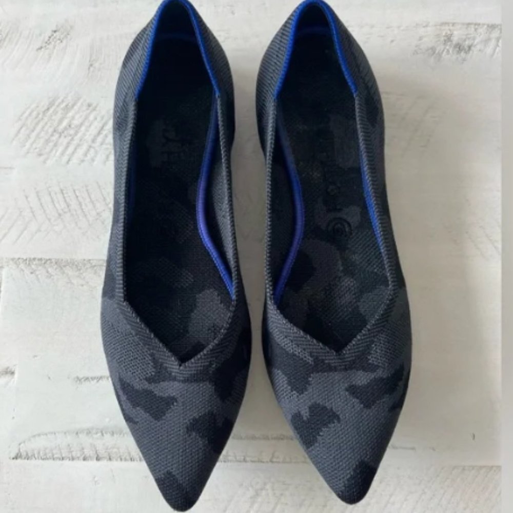 Rothy's The Point Dark Grey Camo Ballet Flats Size W8